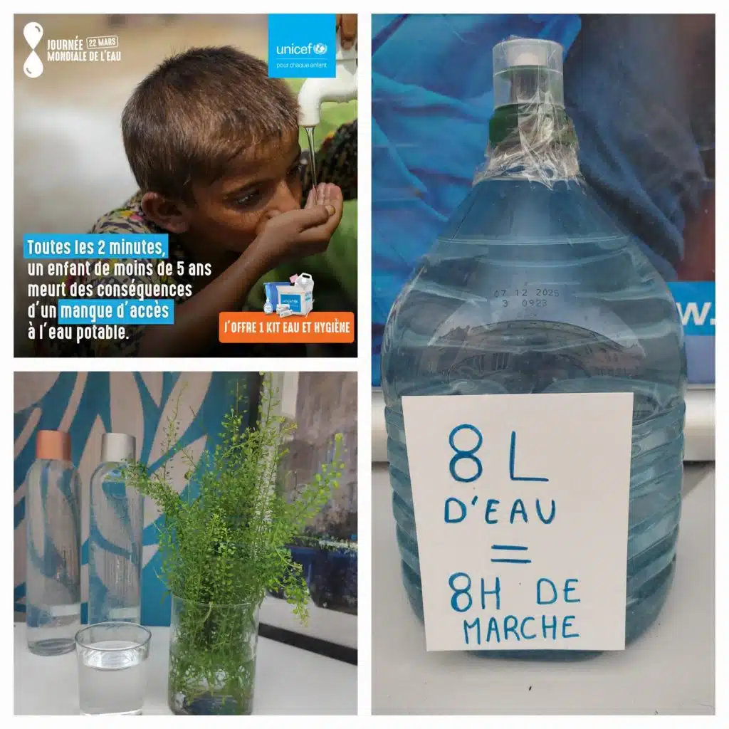 A Caen, à l'occasion de la journée mondiale de l'eau, les bénévoles de l'UNICEF organisent des activités dans la ville de Vire pour sensibiliser des élèves aux problématiques d'accès à l'eau dans le monde.